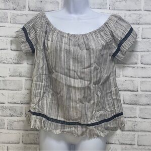 dRA Los Angeles Fringed Stripped Off Shoulder Top Large